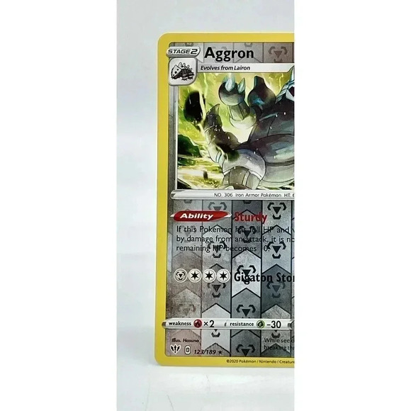 Aggron 123/189 SWSH03: Darkness Ablaze Pokemon TCG Reverse Holo Mint Unplayed‎ - Picture 3 of 7